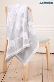 Серый - Трикотажный шаль с рисунком слонов Jojo Maman (C62050) | €41