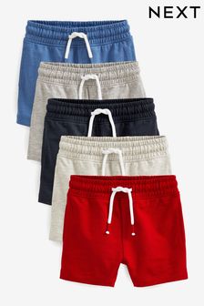 Blue/Grey/Red 5 Pack Jersey Shorts (3mths-7yrs) (C62061) | $73 - $85