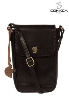 ブラック - Conkca Buzz Leather Cross-body Phone Bag (C62070) | ￥6,870