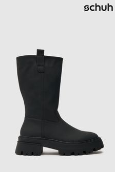 Schuh Black Daniella Calf Chunky Pull On Boots (C62138) | AED305