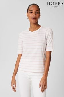 Hobbs White Striped Eva T-Shirt (C62196) | ₪ 176