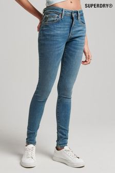 Mornarsko modra - Superdry Cotton Vintage Low Rise Slim Flare Jeans (C62307) | €94