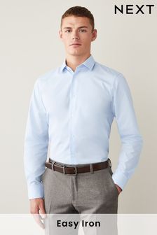 Azul claro - puños sencillos de corte estándar - Camisa de cuidado fácil (C62368) | 27 €