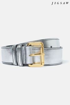 Jigsaw Silver Metallic Leather Belt (C62432) | 107 €
