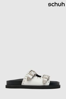 Schuh White Treasure Leather Studded Sandals (C62468) | 60 €