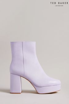 Ted Baker Purple Dayli Leather Platform Ankle Boots (C62694) | ₪ 908
