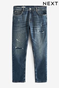 Mittelblau getönt - Slim Fit - Gerippte Denim-Jeans (C63150) | 26 €