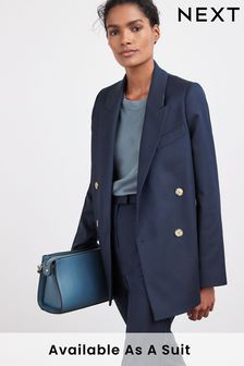 Navy Blue Tailored Double Breasted Jacket (C63209) | €26