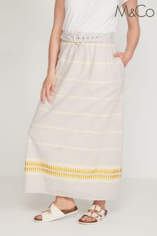 M&Co Yellow Belted Maxi Skirt (C63332) | ₪ 186