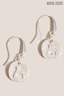 White Stuff 925 Ohrringe mit rundem Anhänger, Silberfarben (C63410) | 24 €