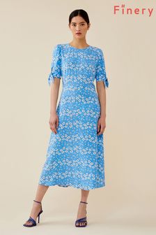 Finery Blue Caley Midi Viscose Daisy Dress (C63419) | €62