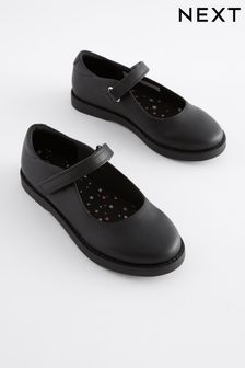 Black Standard Fit (F) School Mary Jane Crepe Sole Shoes (C63598) | $49 - $63