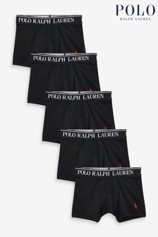 Черный - Набор из 5 хлопковых боксеров-боксеров для мальчиков Polo Ralph Lauren логотипом (C63735) | €29