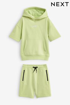 Lime Green Short Sleeve Hoodie and Shorts Set (3-16yrs) (C63753) | €19 - €27