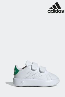 adidas White/Green Advantage Shoes Kids (C64118) | $43