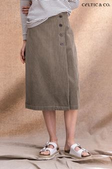 Celtic & Co. Organic Cotton Corduroy Brown Wrap Skirt (C64137) | €159