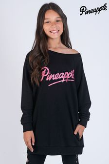 Črn pulover z bleščicami in logom Pineapple (C64221) | €13