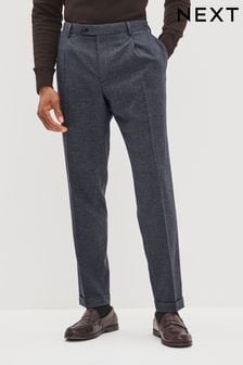 Navy Blue Puppytooth Relaxed Tapered Puppytooth Heritage Trousers (C64378) | 25 €