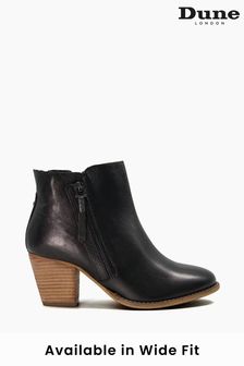 Dune London Black Wide Fit Paice Zip-Up Ankle Boots (C64385) | kr1,428
