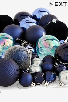 50 Pack Navy Blue Christmas Baubles (C64528) | €16