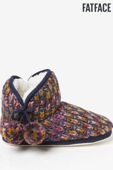 FatFace Blue Sophia Textured Knit Slipper Boots (C64606) | 47 €