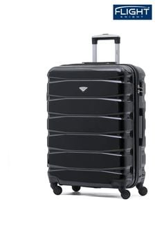 Flight Knight Black Gloss Medium Hardcase Lightweight Check In Suitcase With 4 Wheels (C64678) | LEI 358