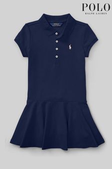 Polo Ralph Lauren Navy Blue Peplum Polo Logo Dress (C64695) | €103 - €116