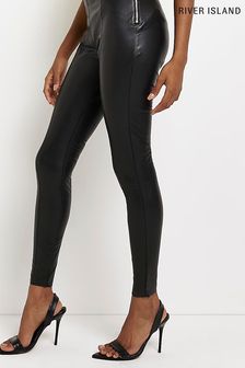 Черные стретчевые брюки скинни с молниями River Island (C64791) | €23