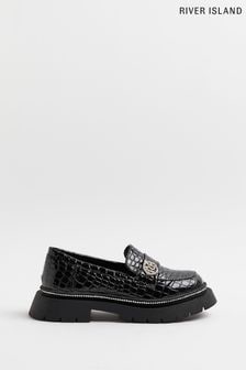 River Island Decal Black Loafers (C64972) | €36
