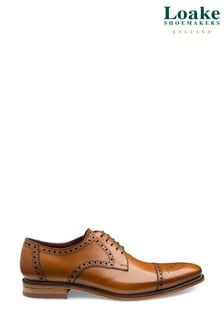 Natural - Loake Foley Calf Leather Semi Brogue Shoes (C65114) | kr3 850