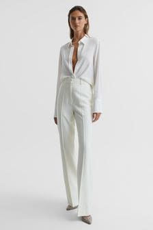Reiss White Taite Regular Flared Tuxedo Trousers (C65209) | €240