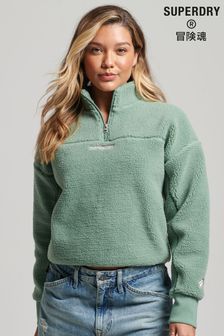 Superdry Green Borg Henley Sweater (C65316) | $115