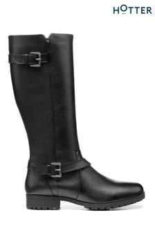 Hotter Belgravia Wide Fit Black Zip Fastening Boots (C65446) | €95