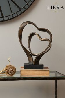 Libra Gold Double Heart Sculpture (C65567) | 124 €