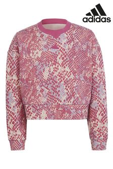 adidas Pink Junior Future Icons Allover Print Sweatshirt (C65573) | €17.50