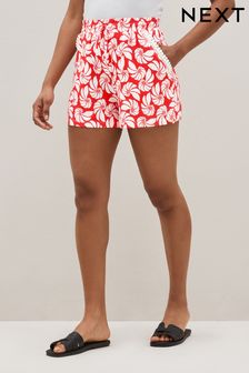 Red Shell Jersey Lace Trim Shorts (C65740) | 14 €