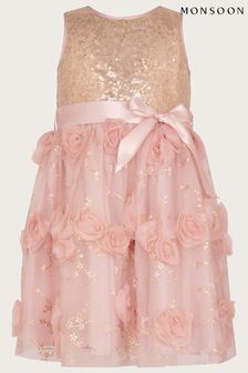 Monsoon Pink Baby Ella 3D Rose Sequin Dress (C65787) | ₪ 256 - ₪ 279