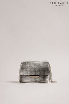 Srebrna mini torbica za čez telo s kristalčki in bleščicami Ted Baker (C65924) | €141