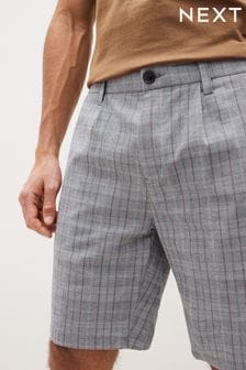 Grey Check Straight Pleat Chino Shorts (C65988) | 14 €