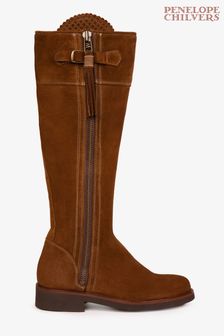 Penelope Chilvers Artisan Tassel Brown Suede Boots (C66051) | ₪ 1,886