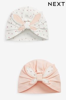 Pink Baby Butterfly Turban Hats 2 Pack (0-18mths) (C66108) | €10