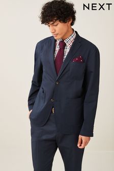 Navy Blue Oversized Fit Cotton Rich Suit Jacket (C66132) | €22
