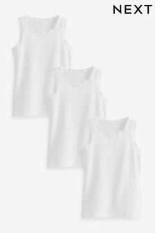 White Lace Vests 3 Pack (1.5-16yrs) (C66233) | €8.50 - €13