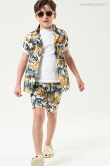Angel & Rocket Hemd und Shorts in Knüpfbatik mit tropischem Print im Set, Orange (C66577) | 24 € - 27 €