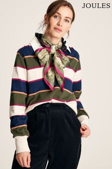 Joules Sammie Green Striped Heavyweight Cotton Rugby Shirt (C66583) | €75