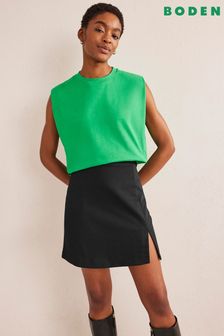 Boden Black Side Split Jersey Mini Skirt (C66685) | €31