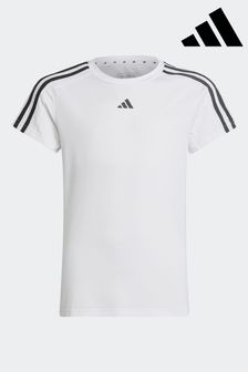 adidas White Sportswear Train Essentials Aeroready 3-Stripes Slim-Fit Training T-Shirt (C66771) | $29