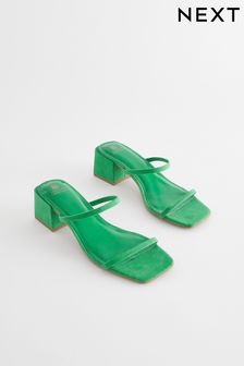 Green Regular/Wide Fit Forever Comfort® Two Band Block Heel Mules (C66782) | €14