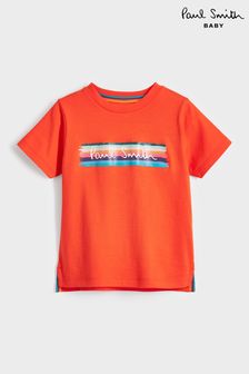 Paul Smith Baby Boys Orange Signature T-Shirt (C66905) | €27