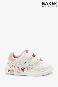 Baker by Ted Baker White Floral Chunky Trainers (C67001) | TRY 923